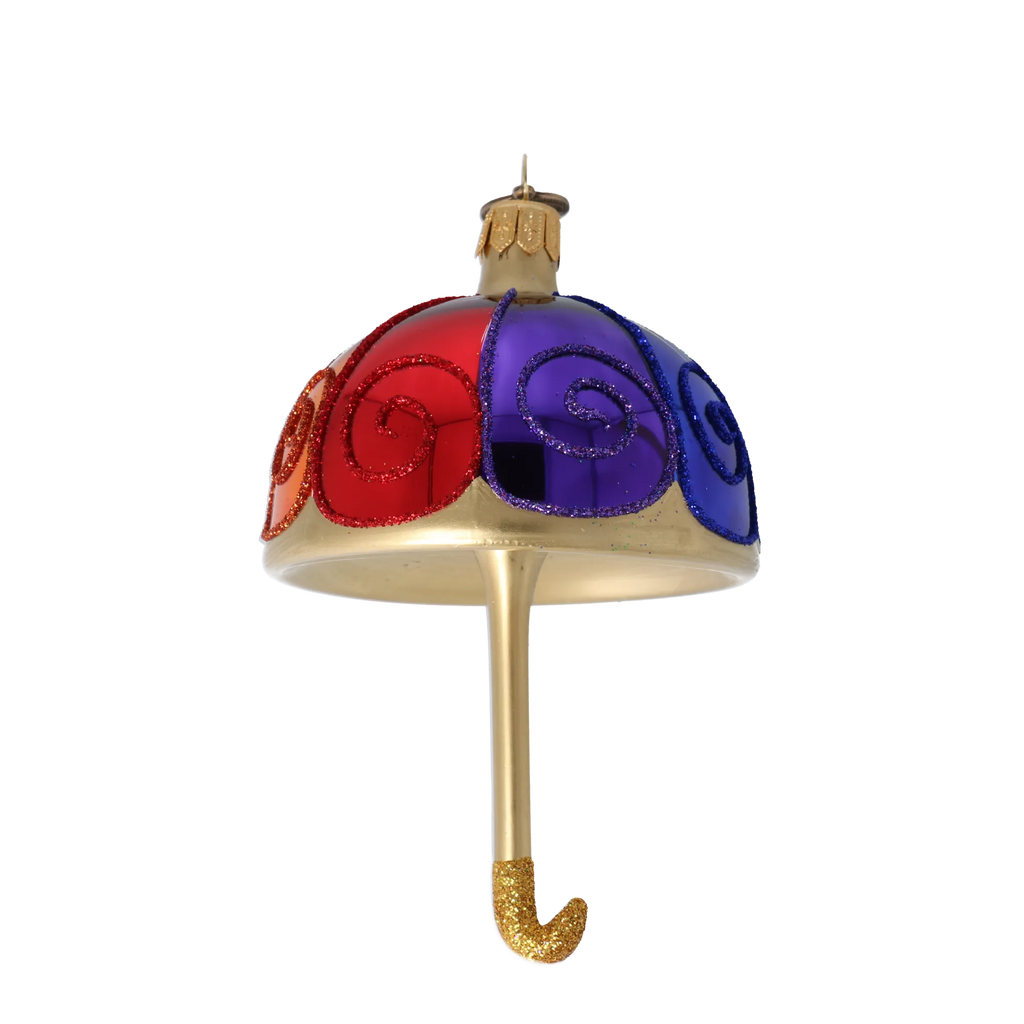 Vibrant Gilded Parasol | Hand-Painted Glass Ornament | Blubom 2022-486