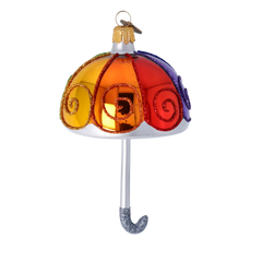 Rainbow Domed Umbrella with Silver Handle