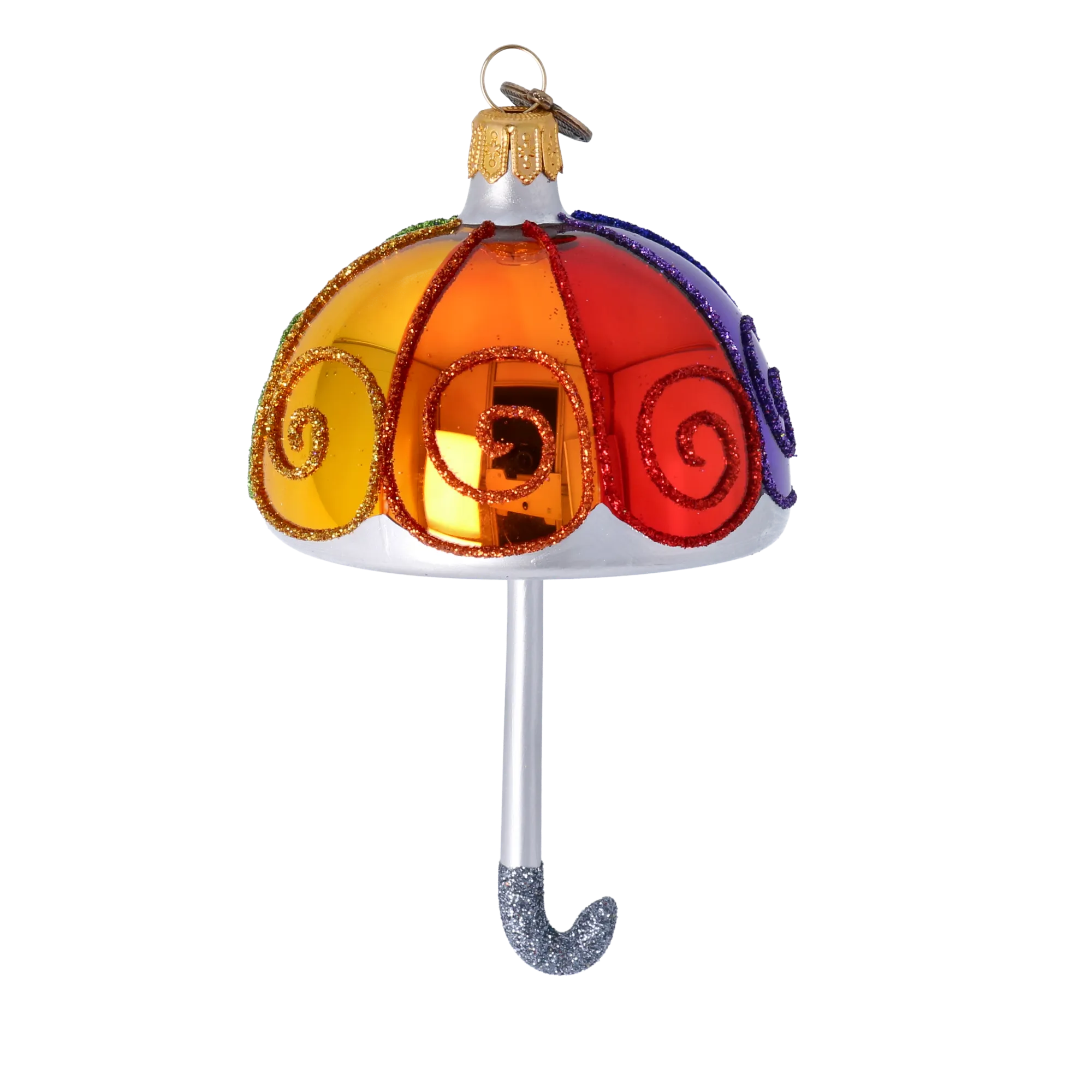 Prismatic Rainbow Parasol Premium christmas glass ornament 2022-488