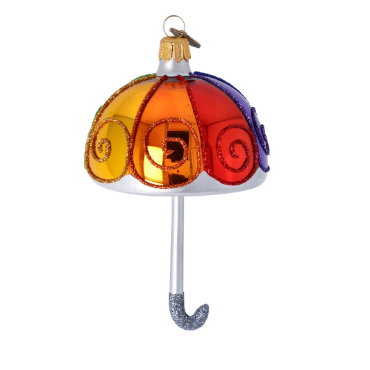 Prismatic Rainbow Parasol Premium christmas glass ornament 2022-488