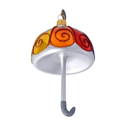 Prismatic Rainbow Parasol Premium christmas glass ornament 2022-488