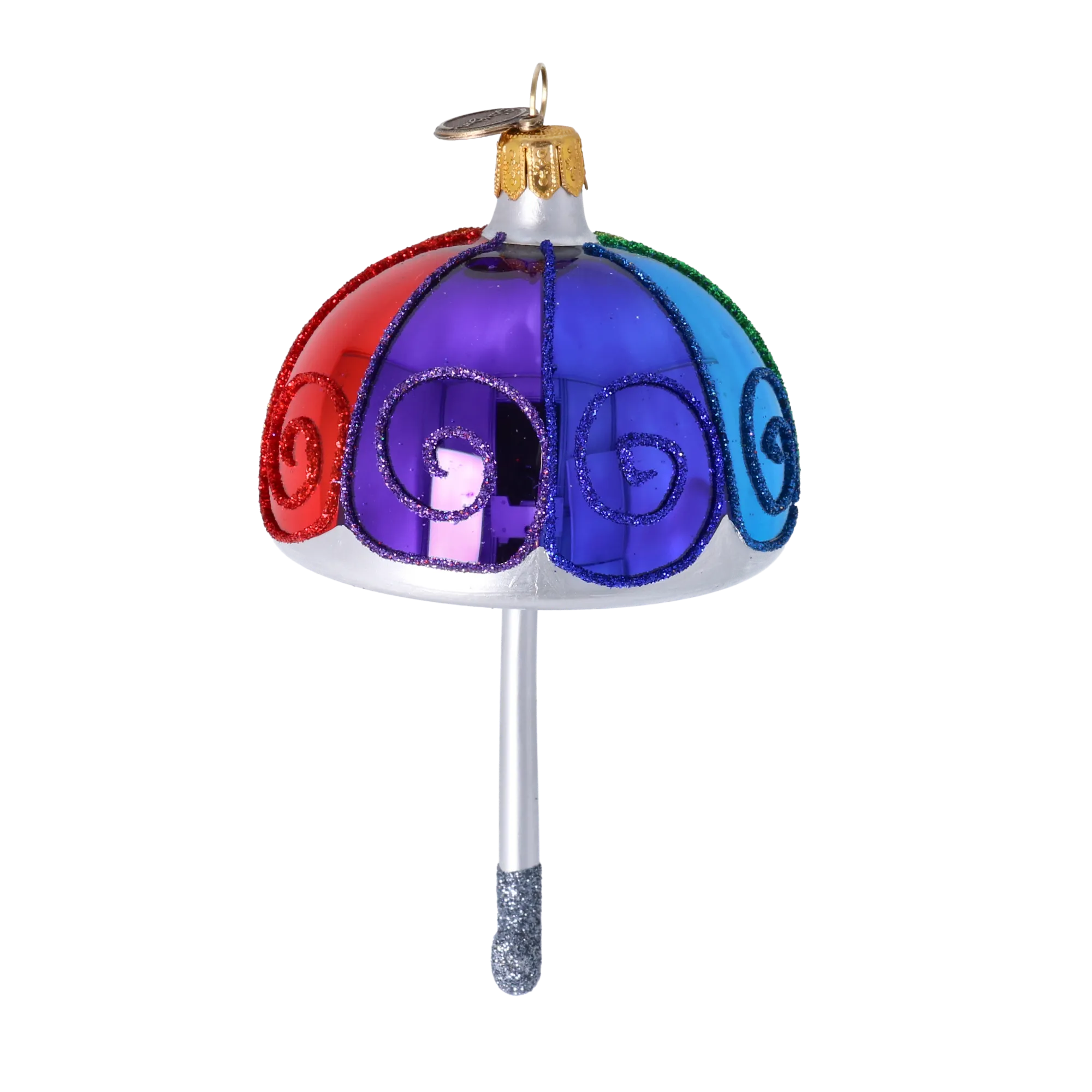 Prismatic Rainbow Parasol Premium christmas glass ornament 2022-488