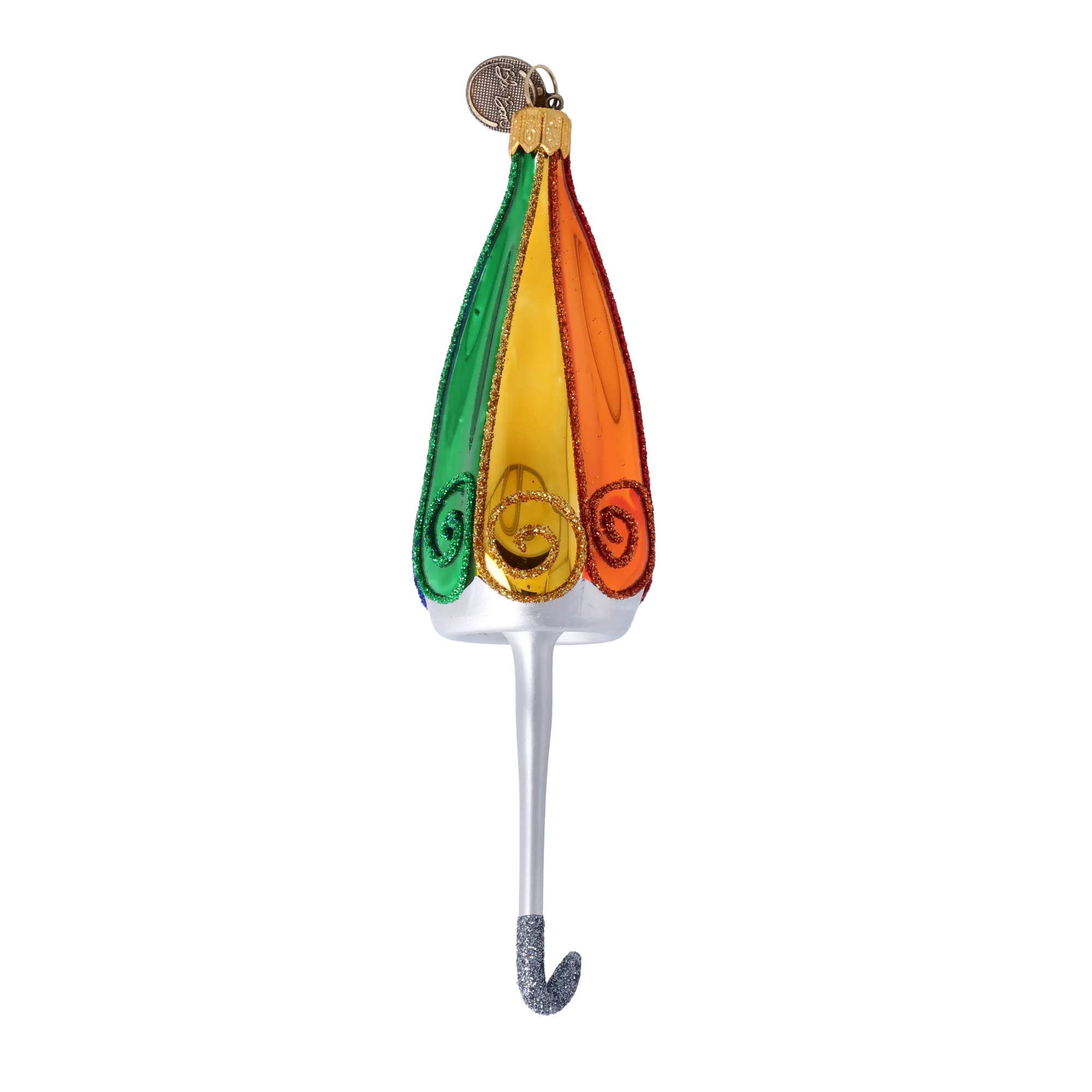 Rainbow Gilded Parasol Premium christmas glass ornament 2022-489