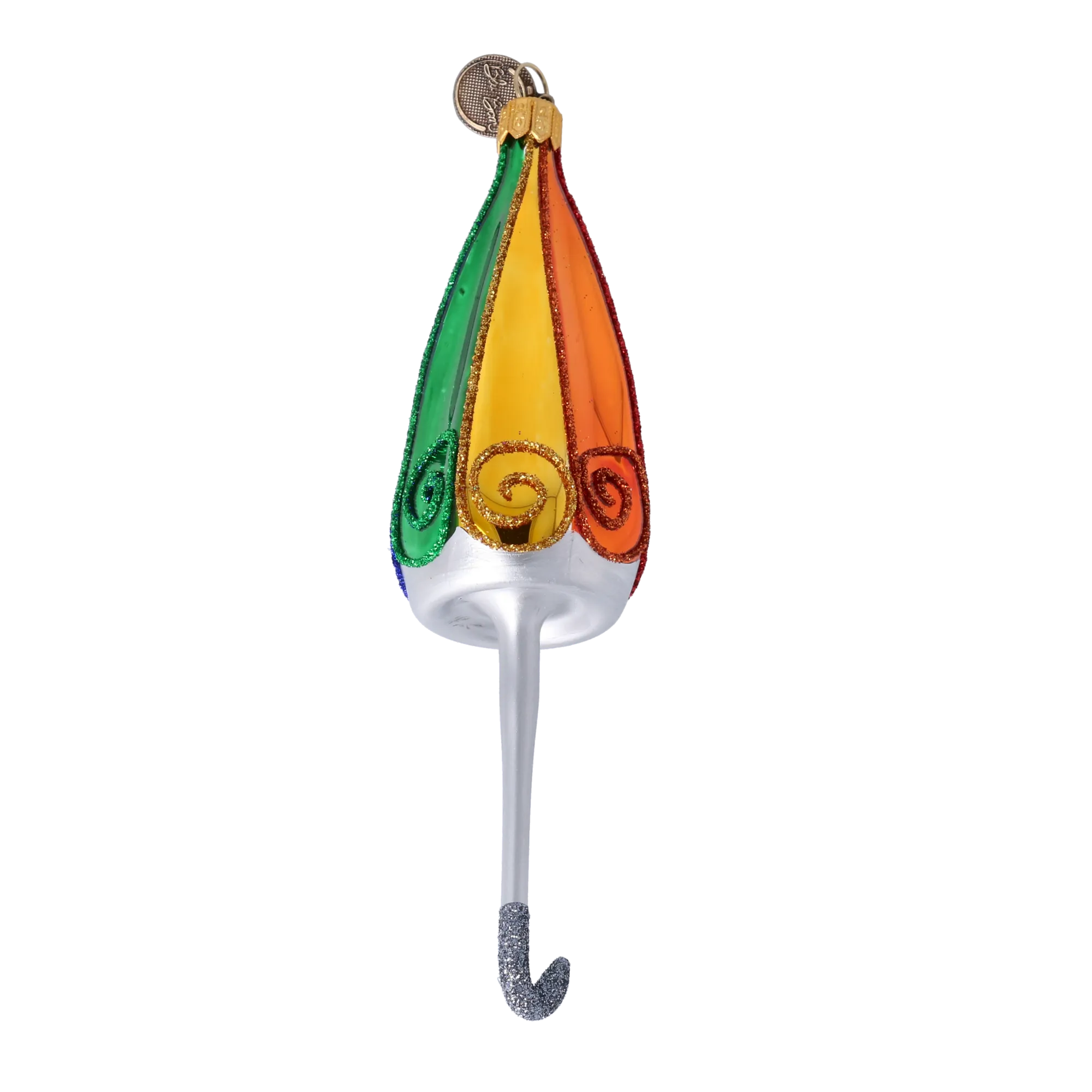 Rainbow Gilded Parasol Premium christmas glass ornament 2022-489