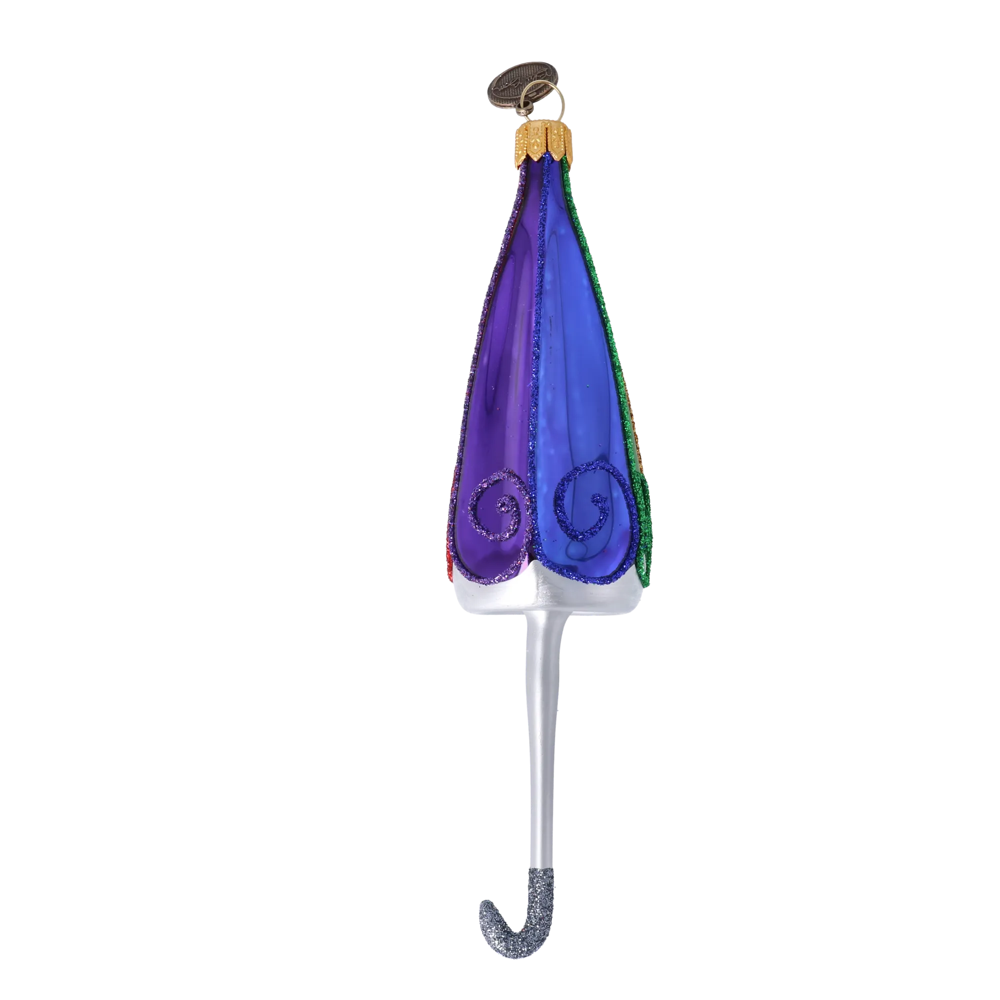 Rainbow Gilded Parasol Premium christmas glass ornament 2022-489