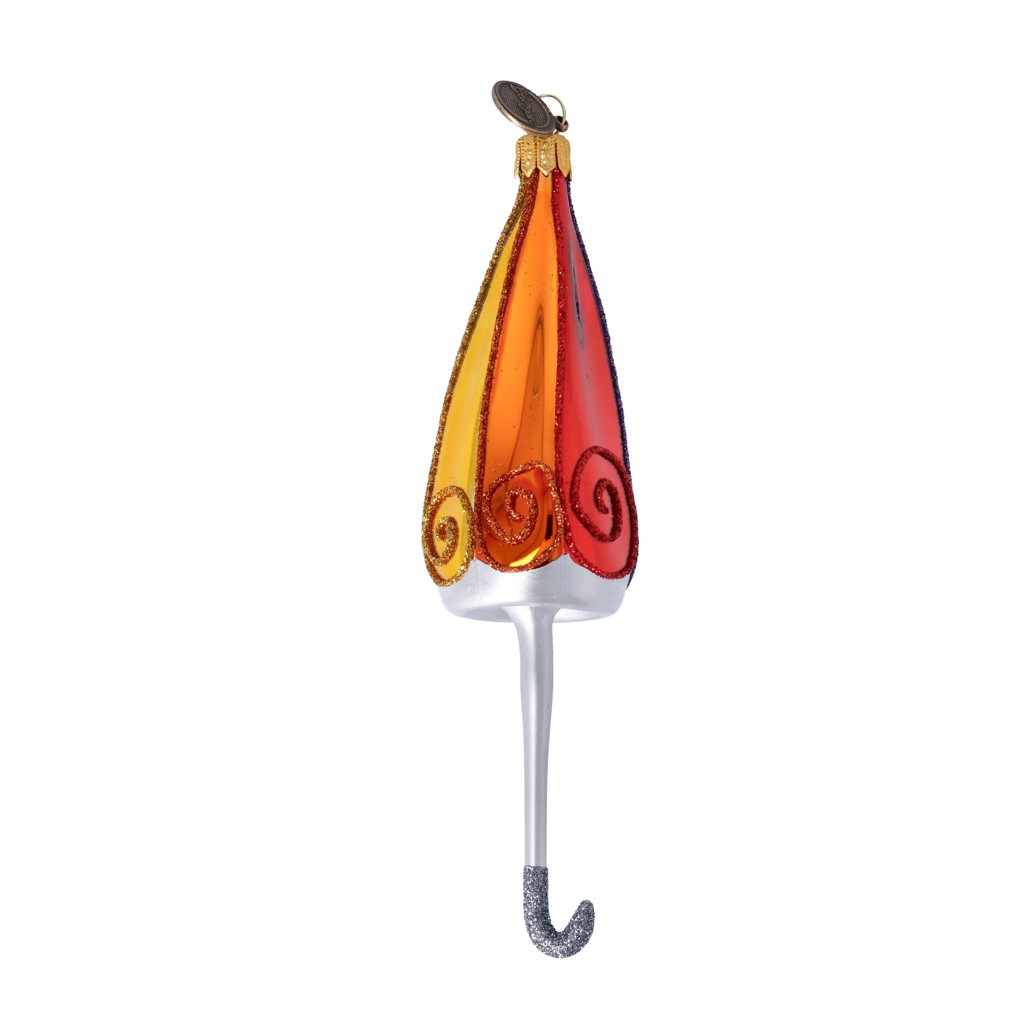 Rainbow Gilded Parasol Premium christmas glass ornament 2022-489