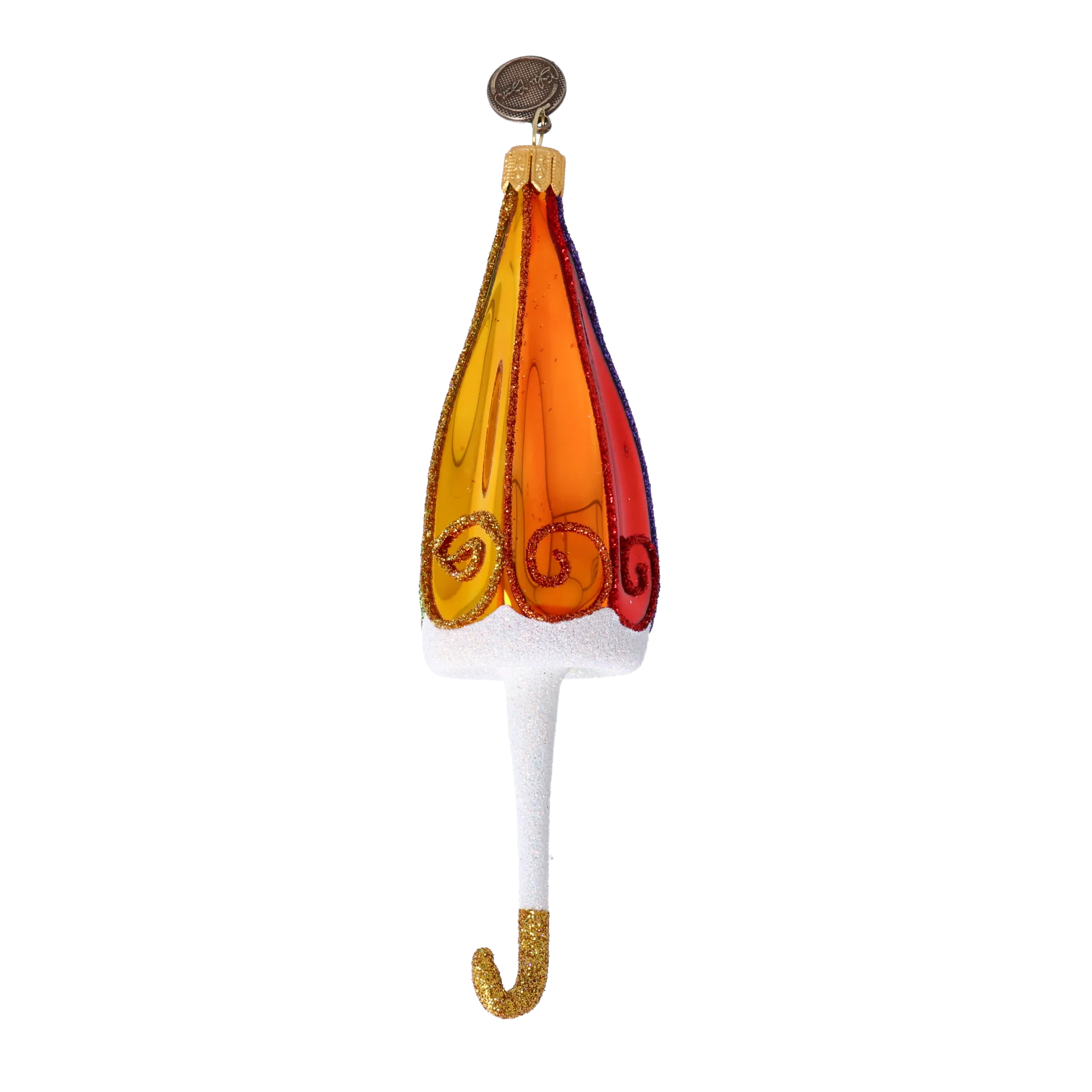 Sapphire and Emerald Parasol Premium christmas glass ornament 2022-491