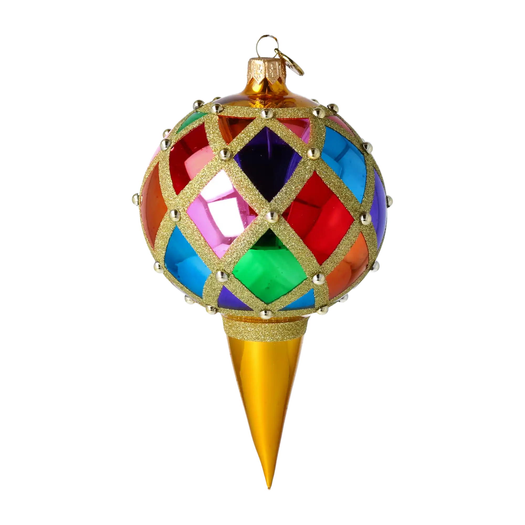 Szklana Ozdoba Królewski Klejnot Ręcznie Wykonana Szklana Bombka Bożonarodzeniowa