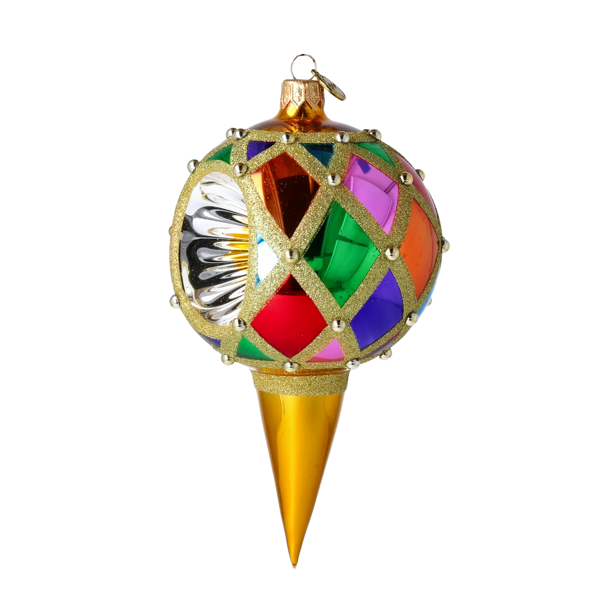 Gilded Jubilee | Hand-Painted Glass Ornament | Blubom 2022-498