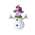 Load image into Gallery viewer, Violet Amethyst Snowman Premium christmas glass ornament 2022-499
