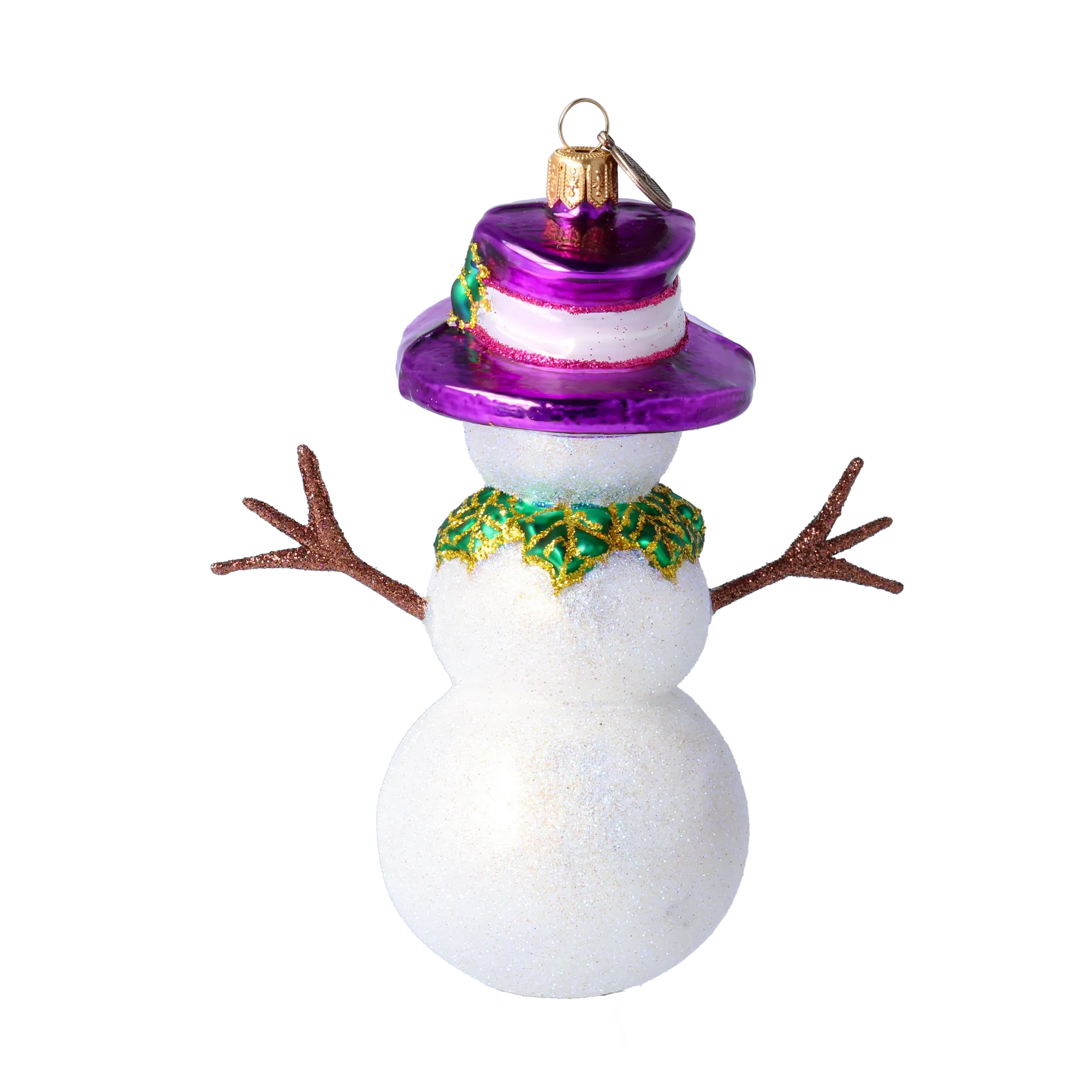 Violet Amethyst Snowman Premium christmas glass ornament 2022-499