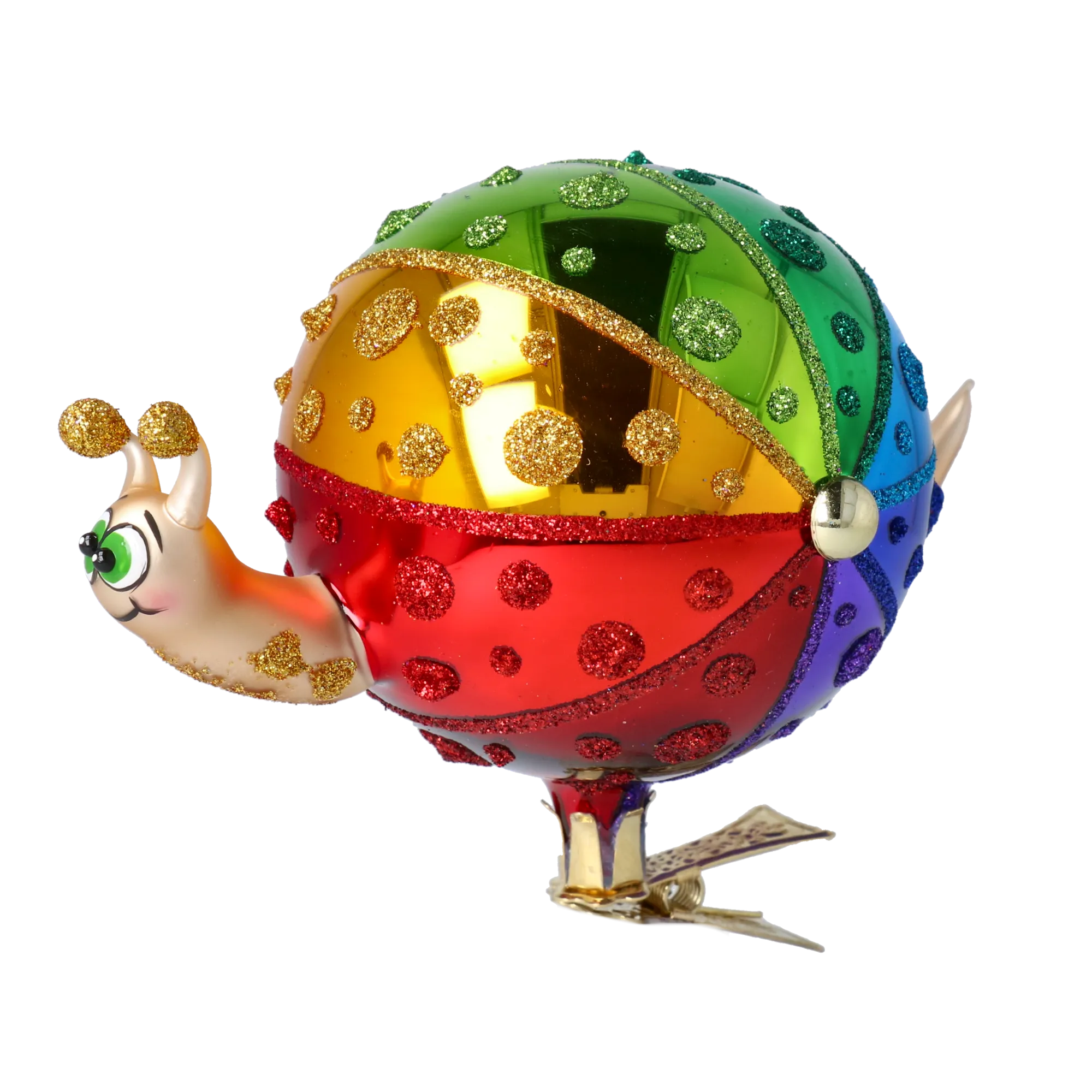 Colorful Snail. Handmade Glass Christmas ornament. 2022-500