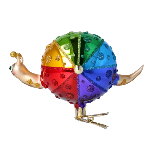 Colorful Snail. Handmade Glass Christmas ornament. 2022-500