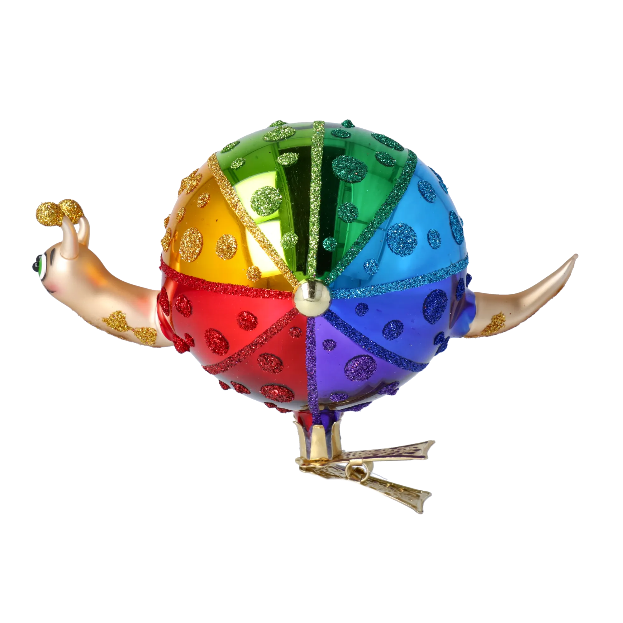 Colorful Snail. Handmade Glass Christmas ornament. 2022-500