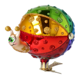 Załaduj obraz do przeglądarki galerii, Colorful Snail. Handmade Glass Christmas ornament. 2022-500
