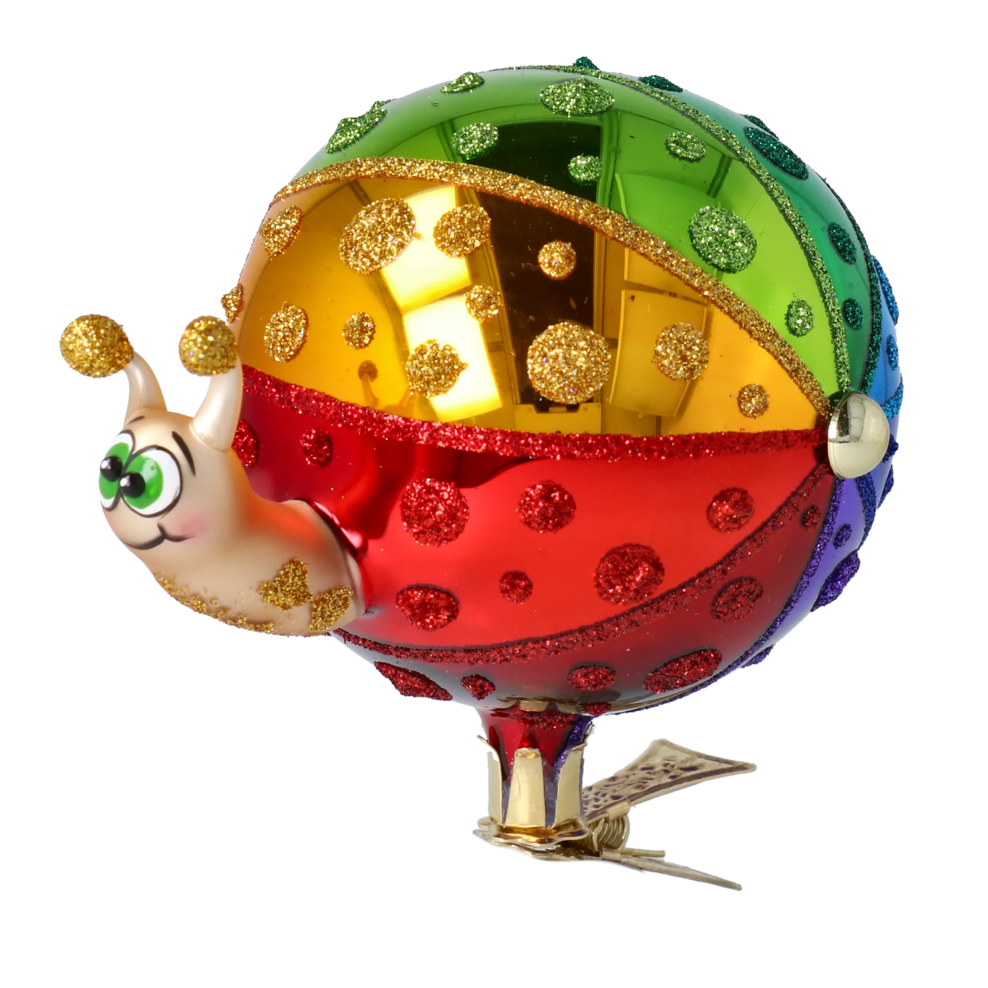 Colorful Snail. Handmade Glass Christmas ornament. 2022-500