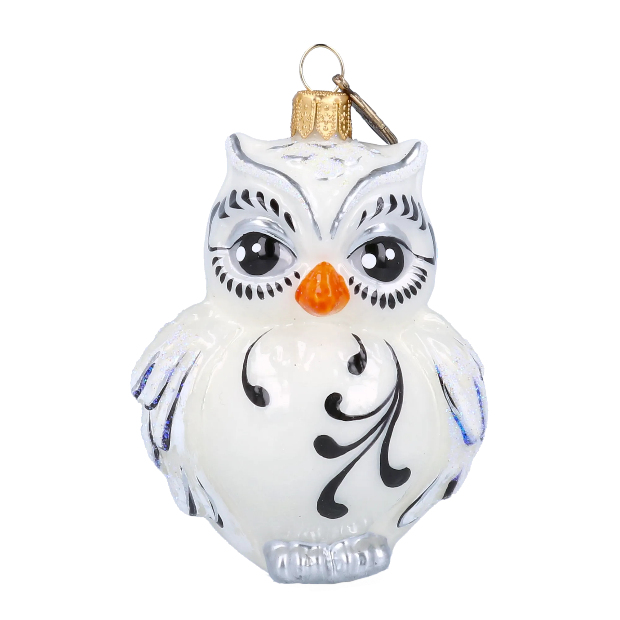 Snowy White Owl Premium christmas glass ornament 2022-504