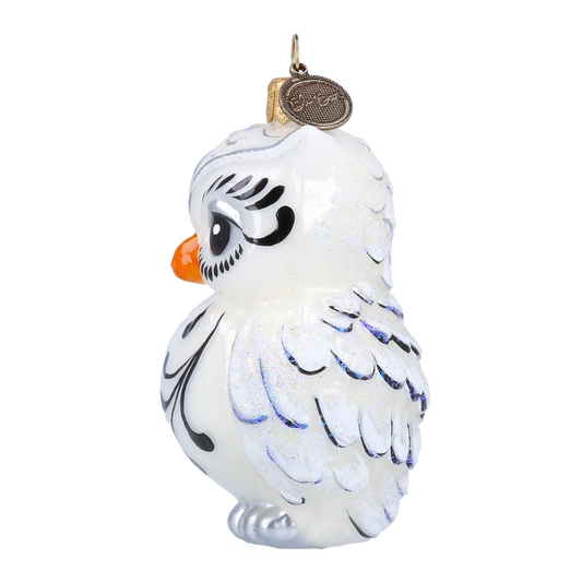 Snowy White Owl Premium christmas glass ornament 2022-504