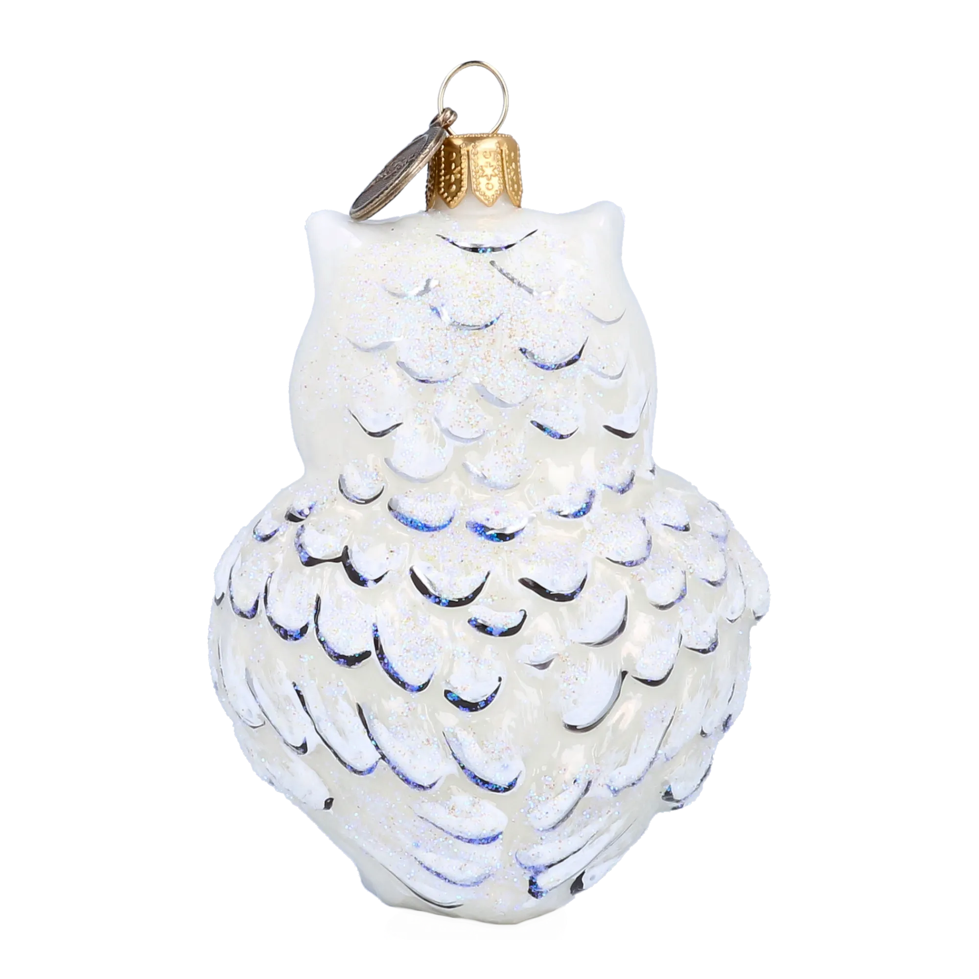 Snowy White Owl Premium christmas glass ornament 2022-504