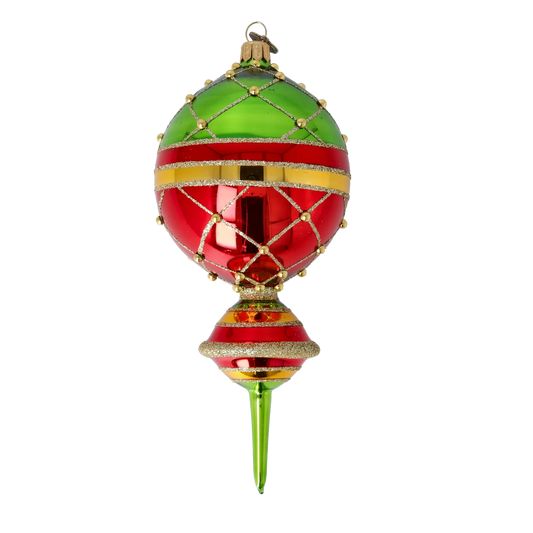 Christmas Drop Reflex. Handmade Glass Christmas ornament. 2022-510