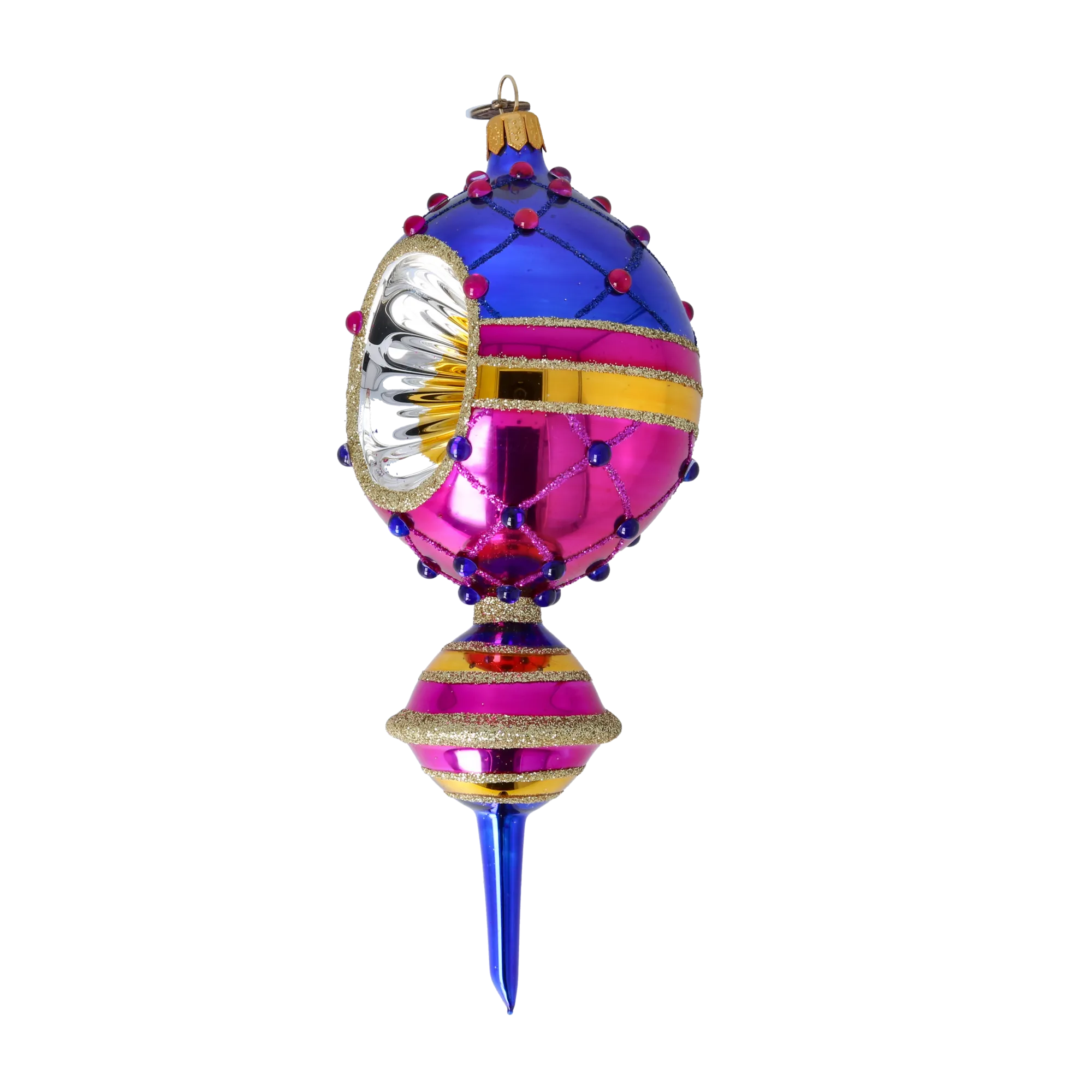Cobalt Horizon Resonance | Hand-Painted Glass Ornament | Blubom 2022-511