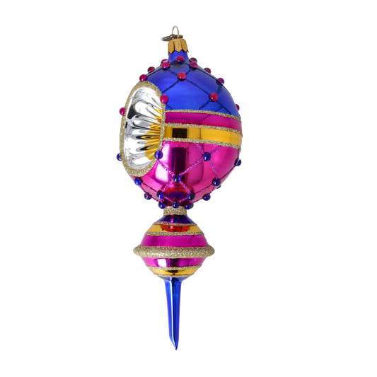 Drop Carnival Glow. Handmade Glass Christmas ornament. 2022-511