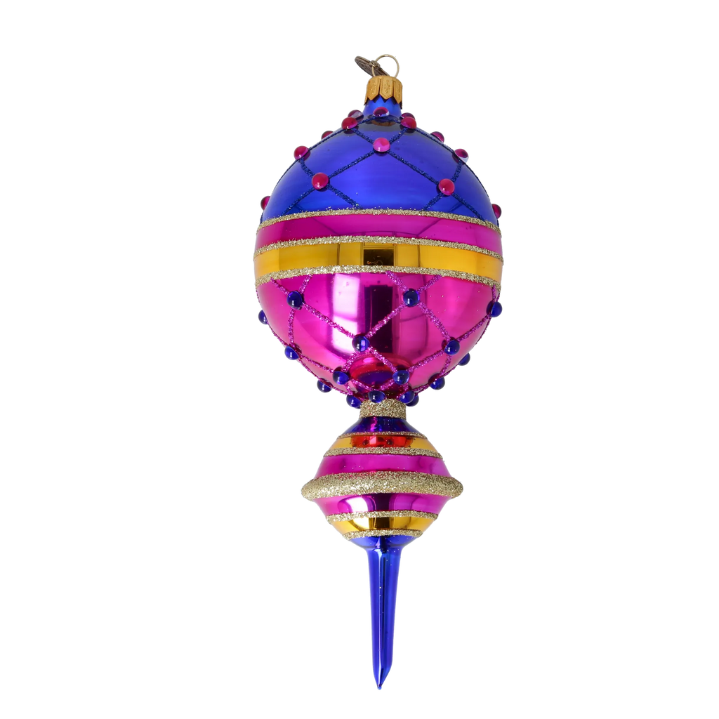 Cobalt Horizon Resonance | Hand-Painted Glass Ornament | Blubom 2022-511