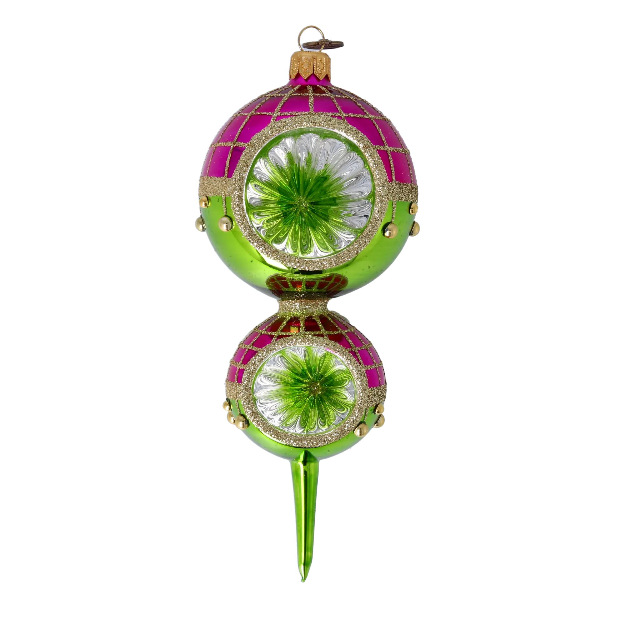 Cerise Solstice | Hand-Painted Glass Ornament | Blubom 2022-512