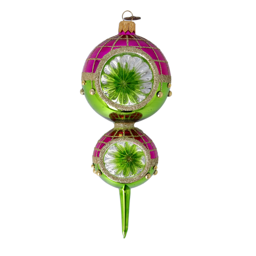 Cerise Solstice | Hand-Painted Glass Ornament | Blubom 2022-512