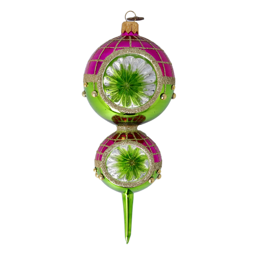 Emerald Majesty  Handmade Glass Christmas ornament 2022-512