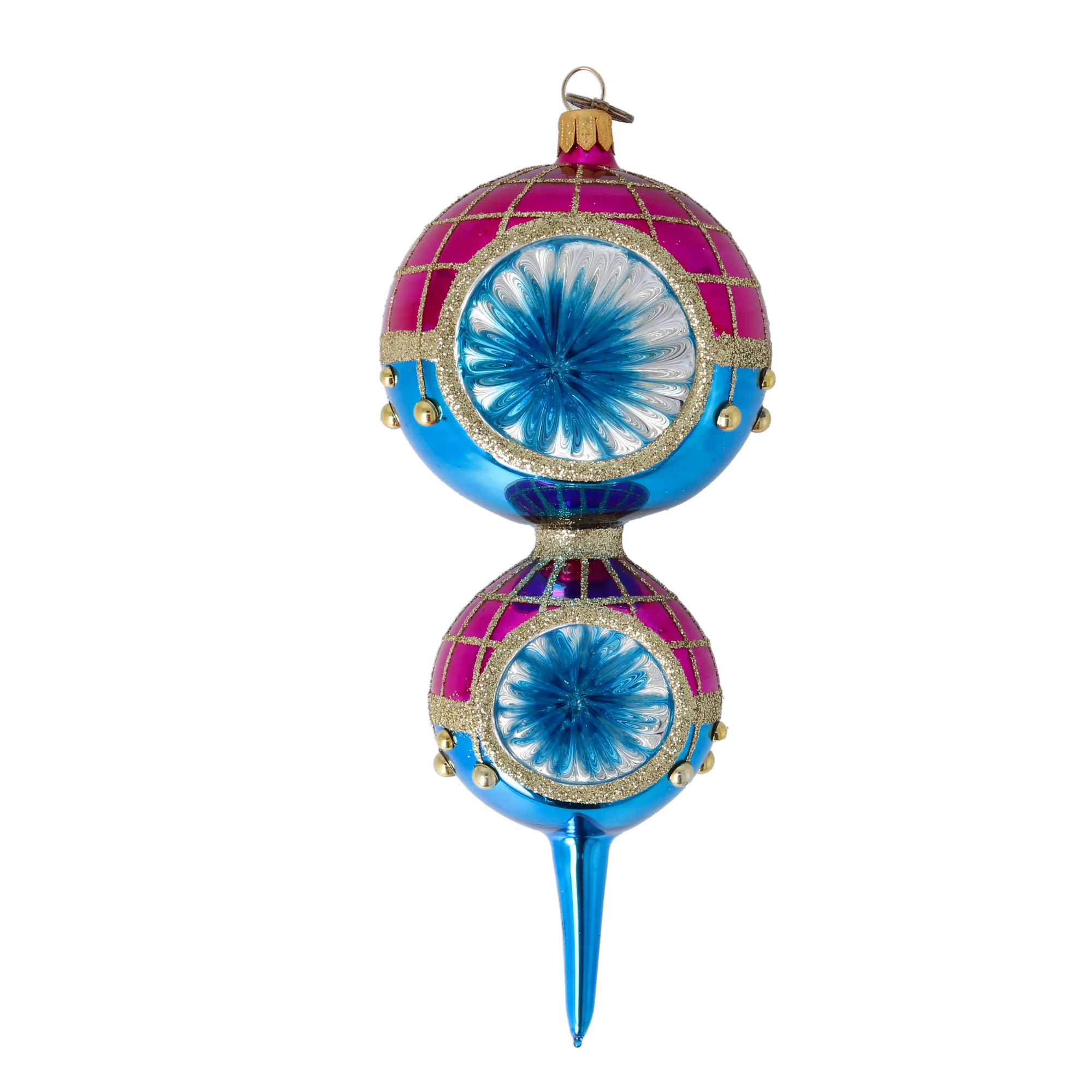 Sapphire Royale  Handmade Glass Christmas ornament 2022-513