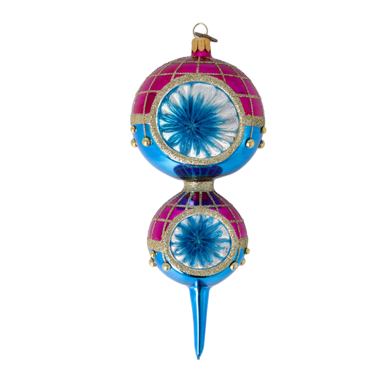 Sapphire Royale  Handmade Glass Christmas ornament 2022-513