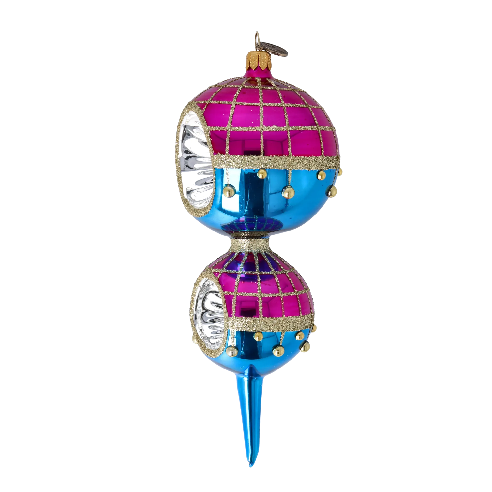 Sapphire Royale  Handmade Glass Christmas ornament 2022-513