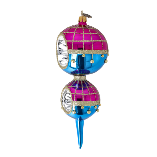 Sapphire Royale  Handmade Glass Christmas ornament 2022-513