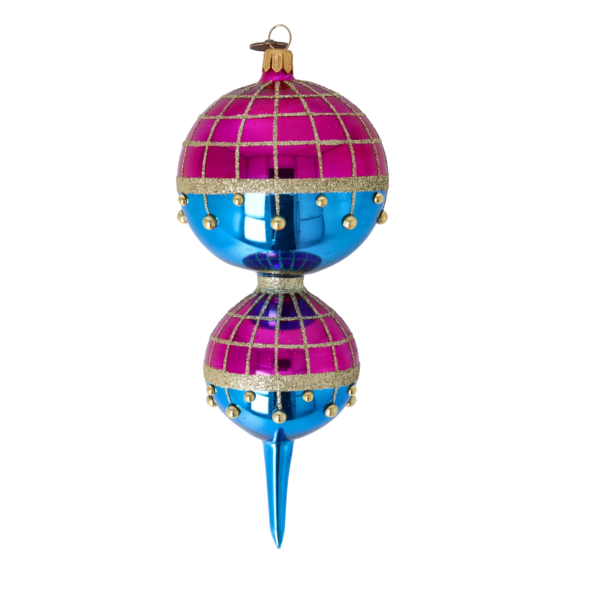 Sapphire Royale  Handmade Glass Christmas ornament 2022-513
