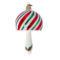 Load image into Gallery viewer, Candy Striped Holly Mushroom Premium christmas glass ornament 2022-515
