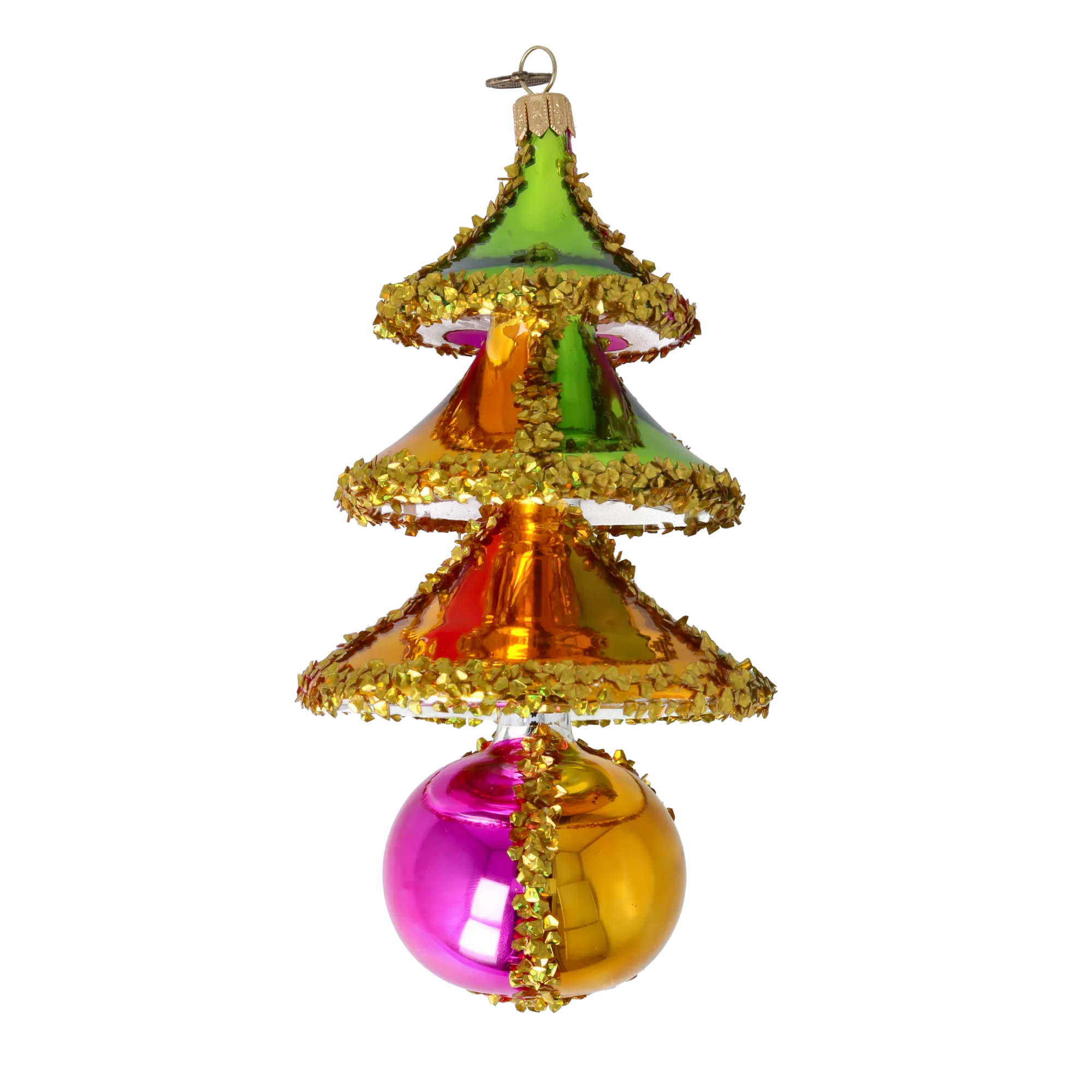 Neon Jubilee Tree Handmade Glass Christmas ornament 2022-516