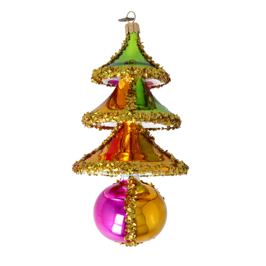 Neon Jubilee Tree Handmade Glass Christmas ornament 2022-516