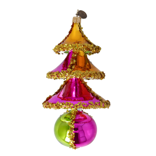 Neon Jubilee Tree Handmade Glass Christmas ornament 2022-516