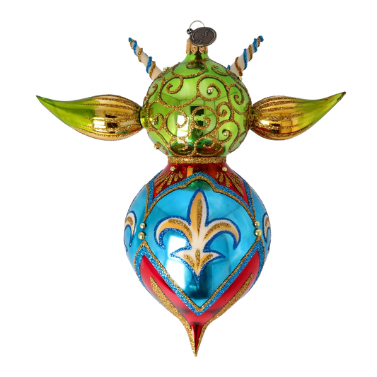Fairytale Devil. Handmade Glass Christmas ornament. 2022-519
