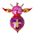 Load image into Gallery viewer, Pink Fantasy Devil. Handmade Glass Christmas ornament. 2022-520
