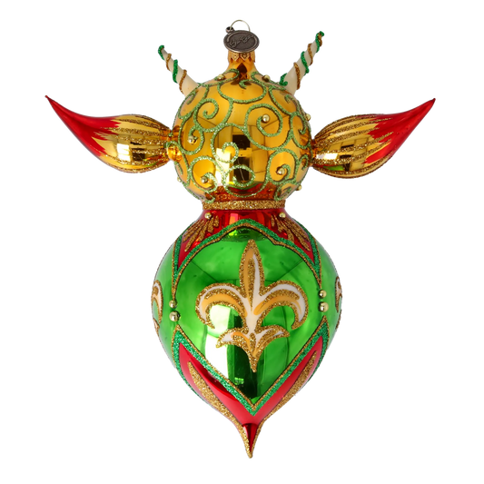 Devil Green Wizard. Handmade Glass Christmas ornament. 2022-521