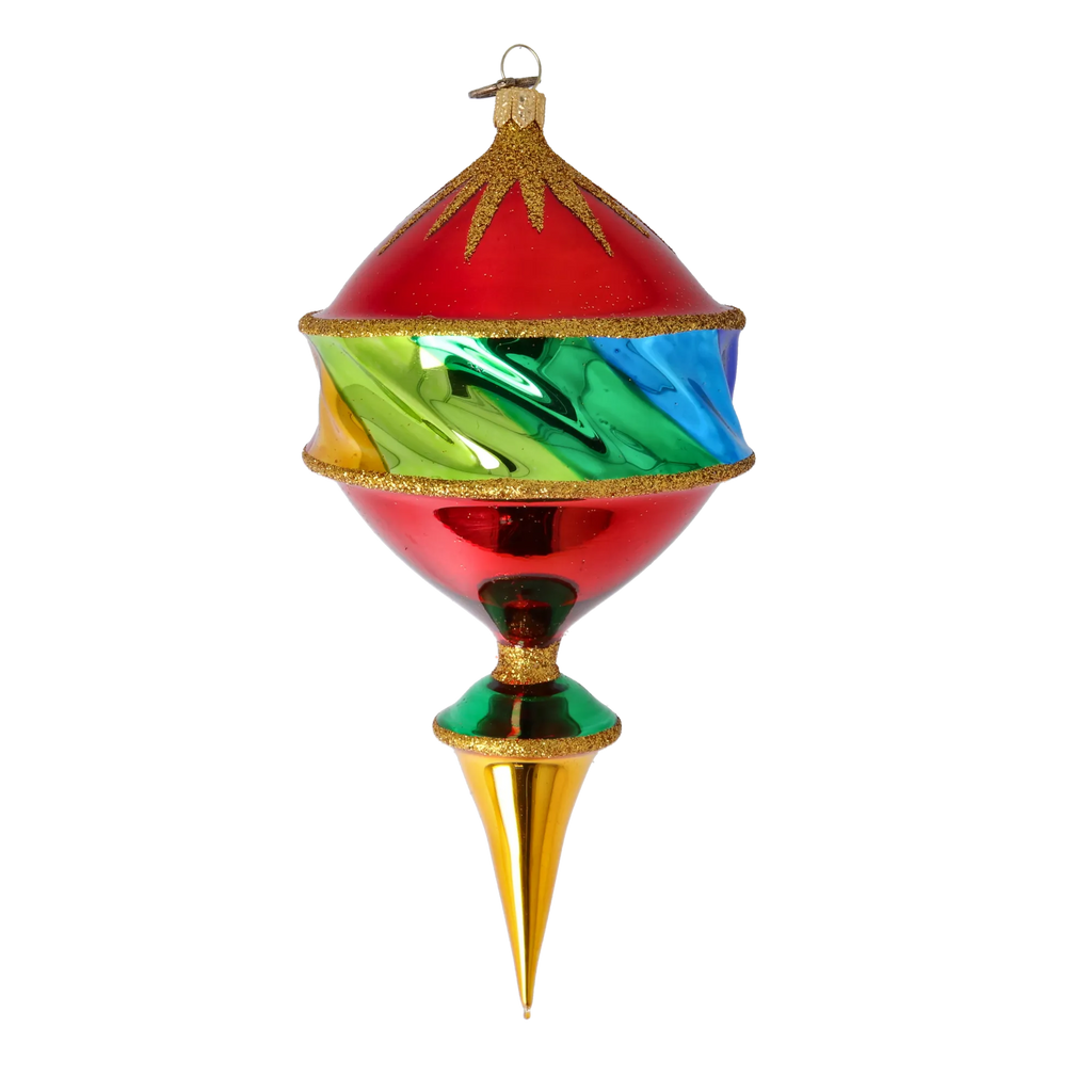 Chromatic Fanfare | Hand-Painted Glass Ornament | Blubom 2022-522