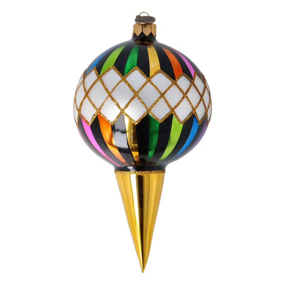 Obsidian Gilded Solstice | Hand-Painted Glass Ornament | Blubom 2022-524