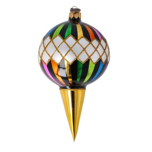Obsidian Gilded Solstice | Hand-Painted Glass Ornament | Blubom 2022-524
