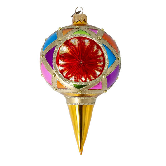 Glass Ornament Jewel Sparkle. Handmade Glass Christmas ornament. 2022-525