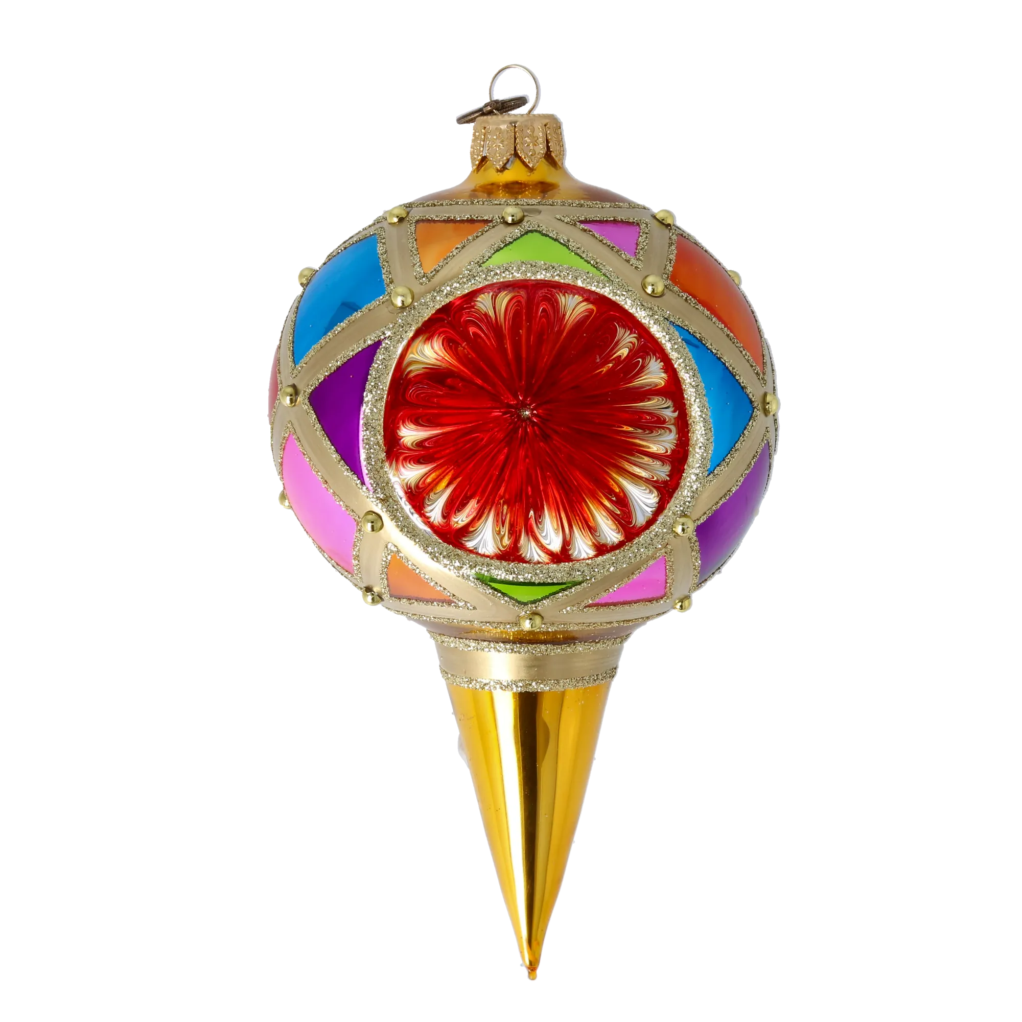 Glass Ornament Jewel Sparkle. Handmade Glass Christmas ornament. 2022-525