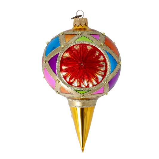 Glass Ornament Jewel Sparkle. Handmade Glass Christmas ornament. 2022-525