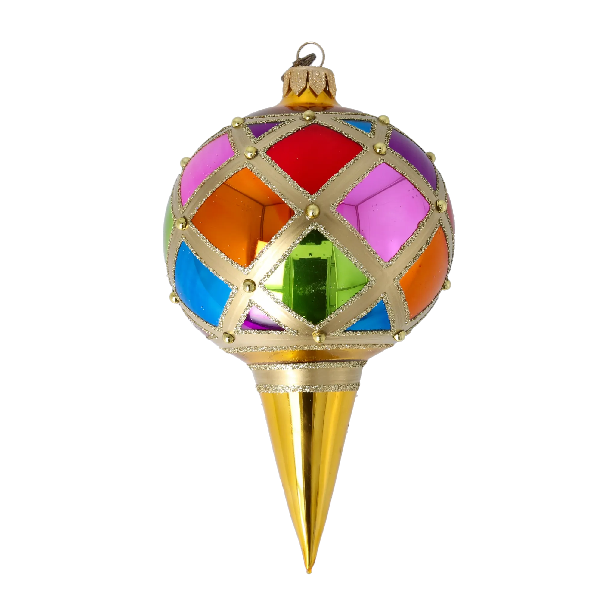 Glass Ornament Jewel Sparkle. Handmade Glass Christmas ornament. 2022-525