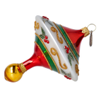 Ruby Frost Cadence | Hand-Painted Glass Ornament | Blubom 2022-528